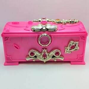 VTG 1994 Hasbro Pink Treasure Rocks Magic Vanity Jewelry Box Missing Ornaments